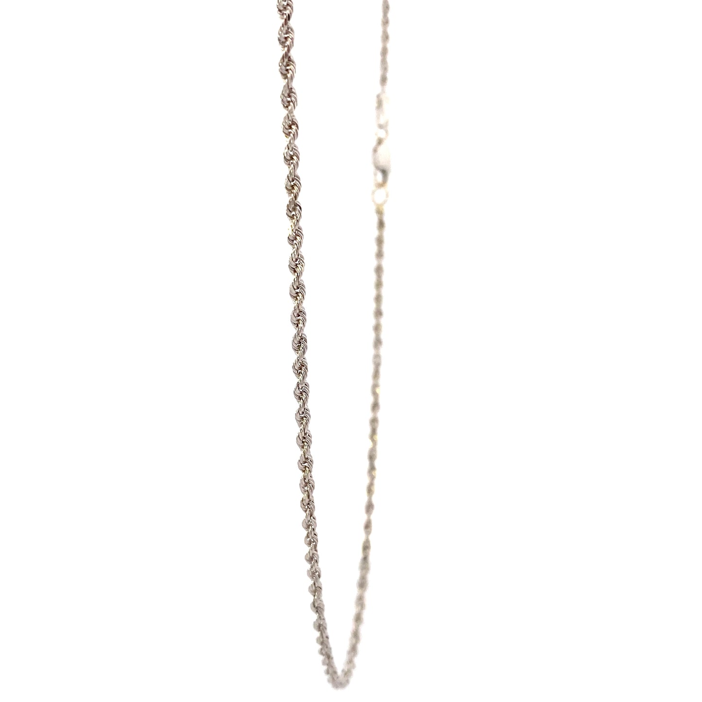 14K White Gold 20" Rope Chain