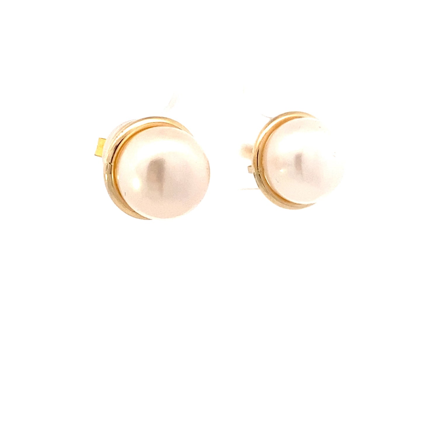 14K Yellow Gold Akoya Pearl Stud Earrings