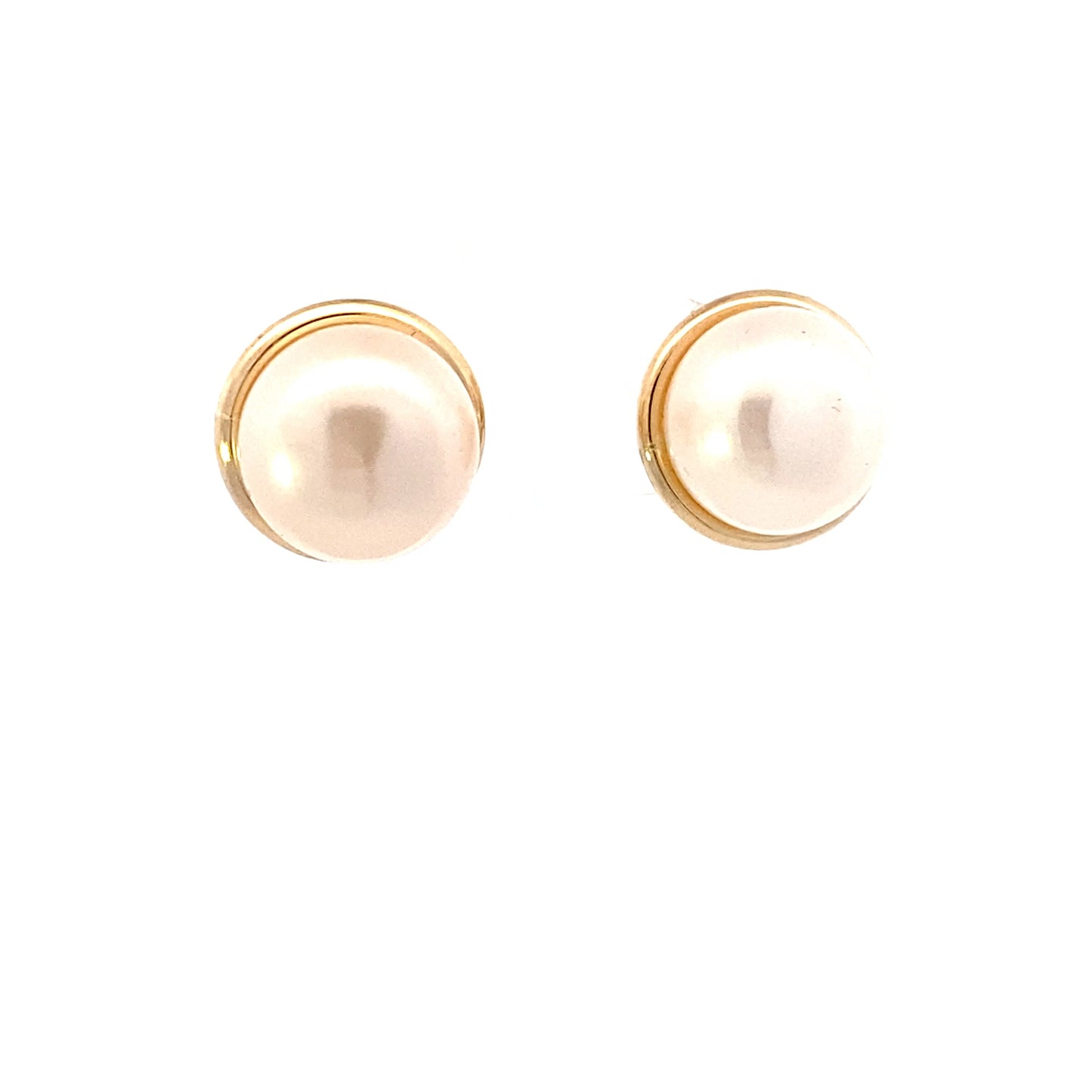 14K Yellow Gold Akoya Pearl Stud Earrings