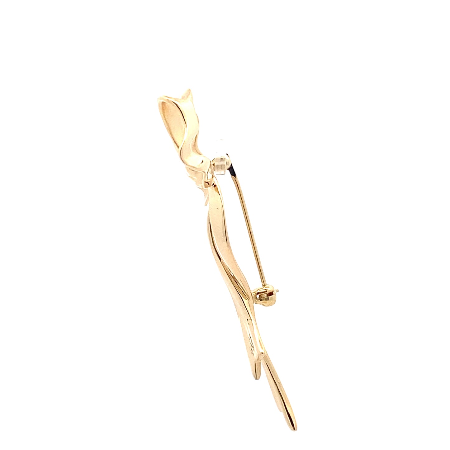 1985 Tiffany & Co. 18K Yellow Gold Bow Ribbon Pin Brooch