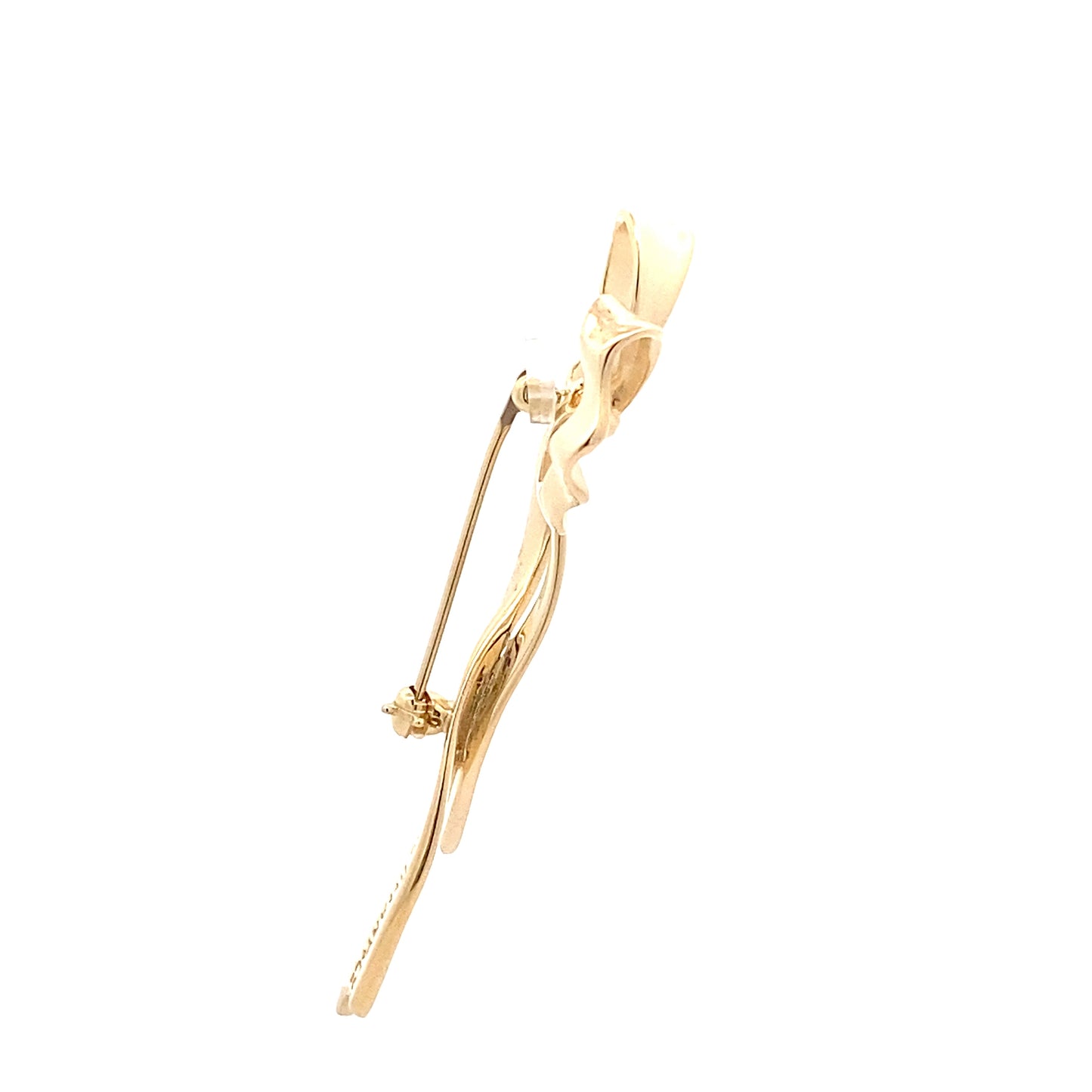 1985 Tiffany & Co. 18K Yellow Gold Bow Ribbon Pin Brooch