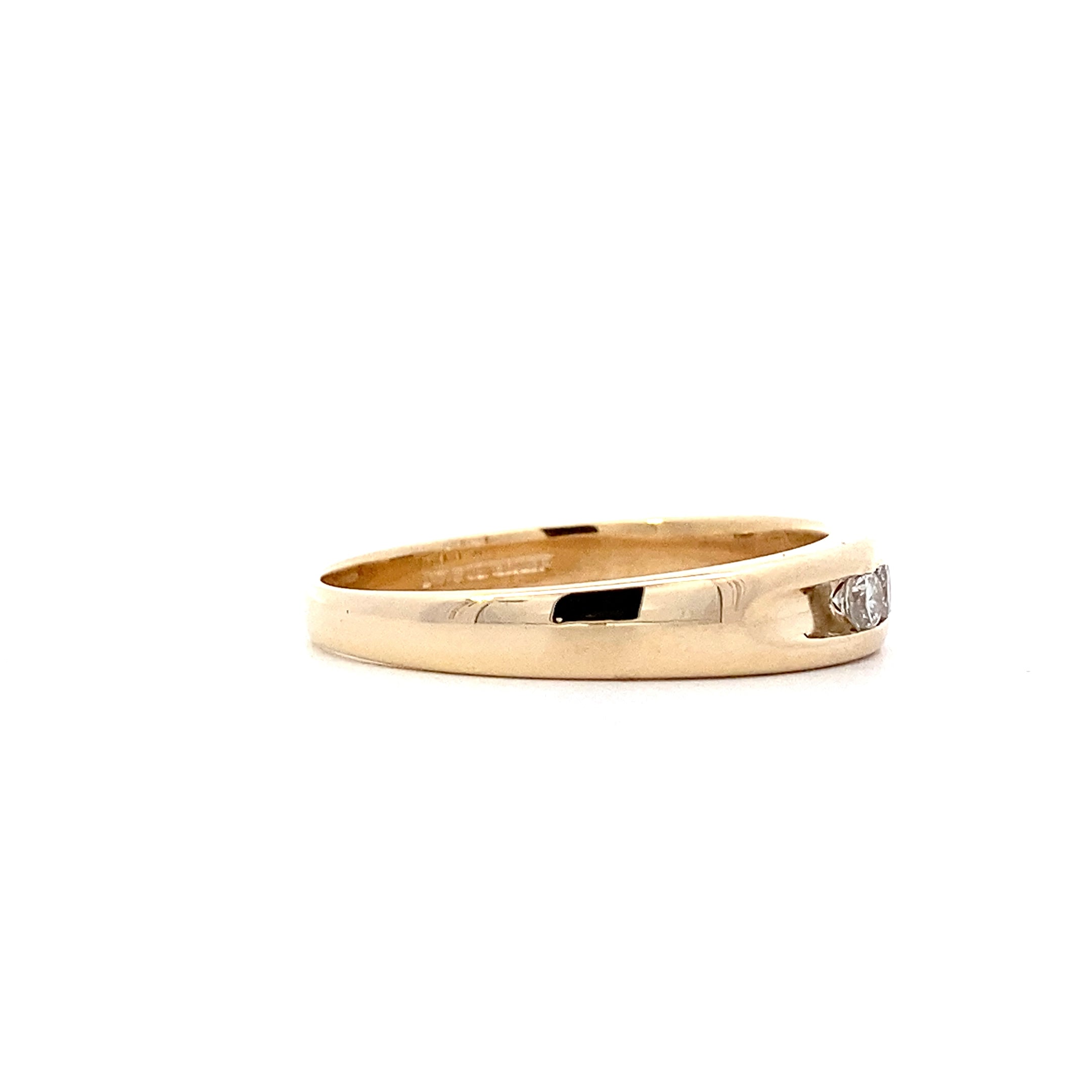 14K Yellow Gold Men's Diamond Ring - 0.50ct