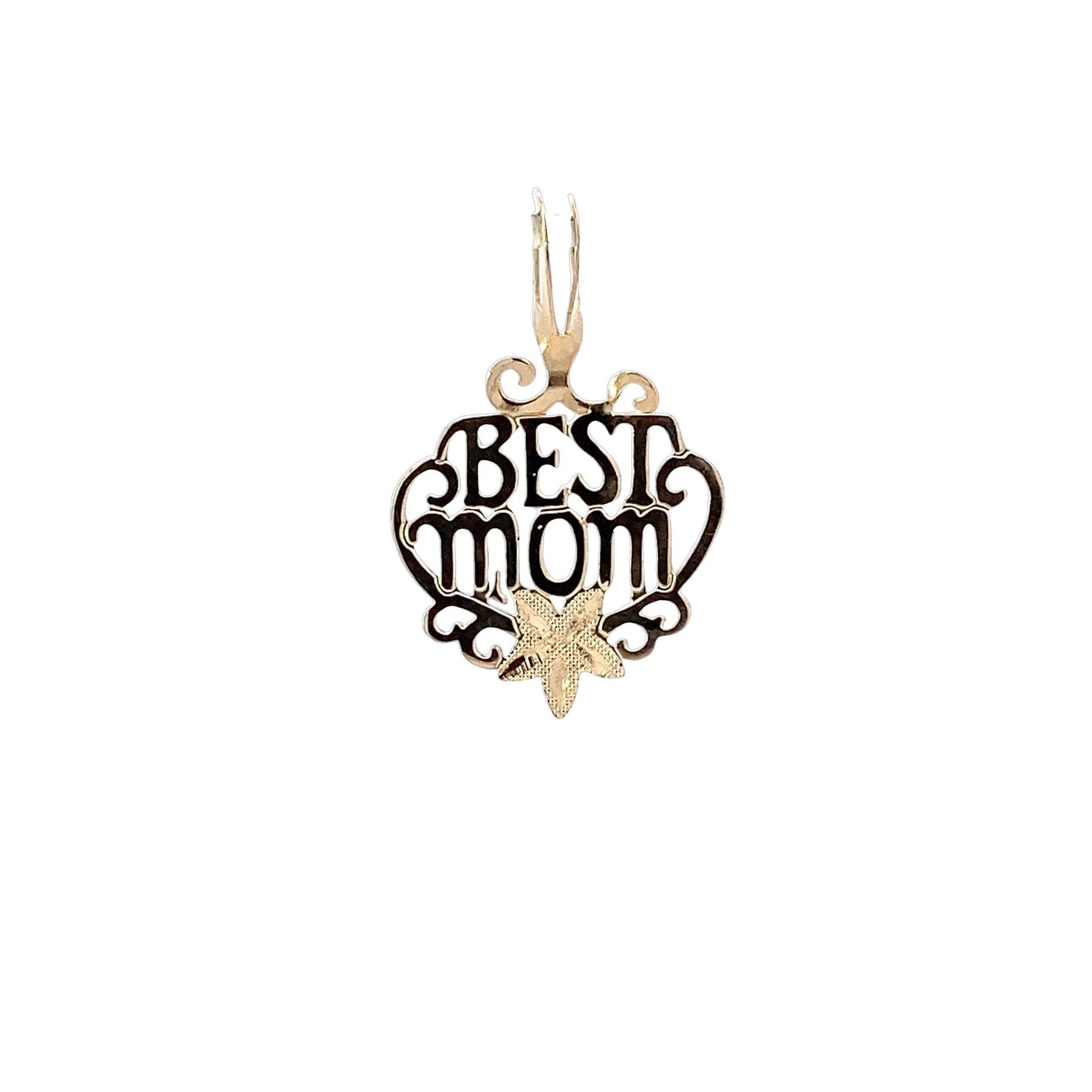 10K Yellow Gold "Best Mom" Pendant