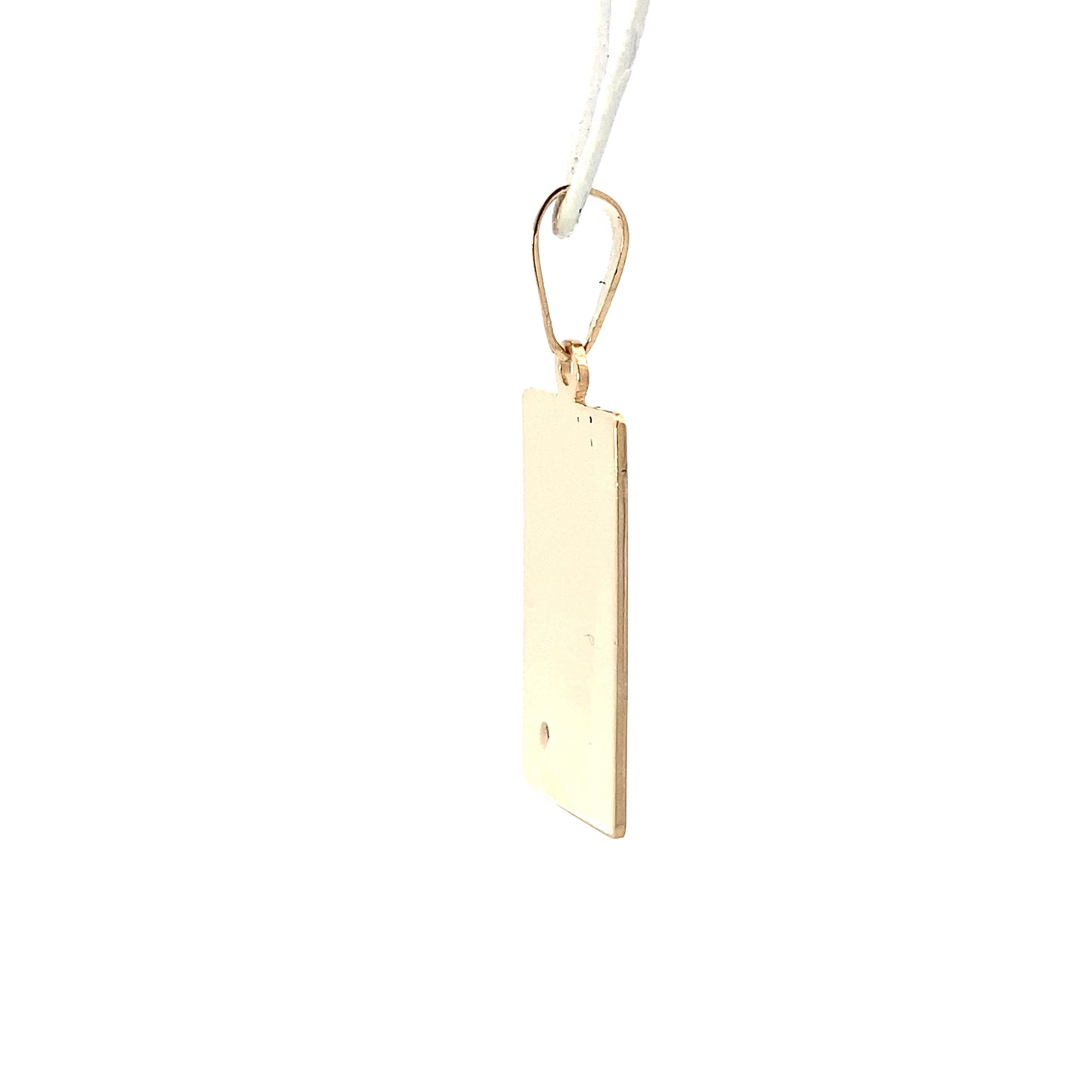 14K Yellow Gold Diamond Rectangle Pendant - 0.10ct