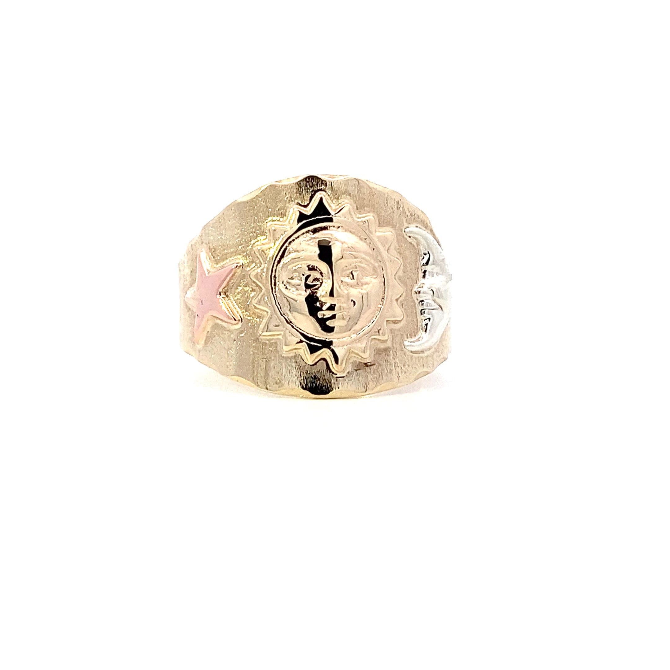 10K Yellow Gold Star, Sun & Moon Ring