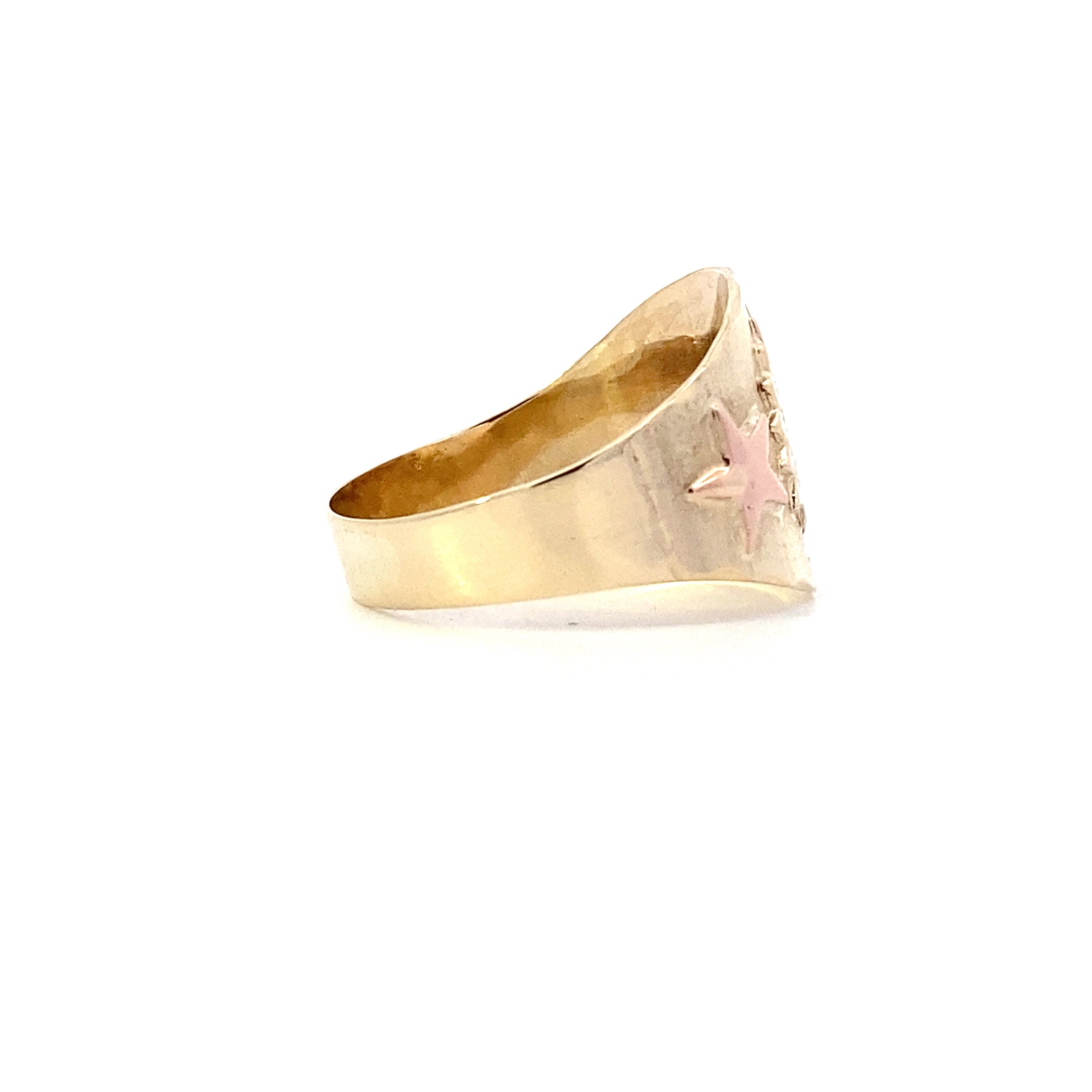 10K Yellow Gold Star, Sun & Moon Ring