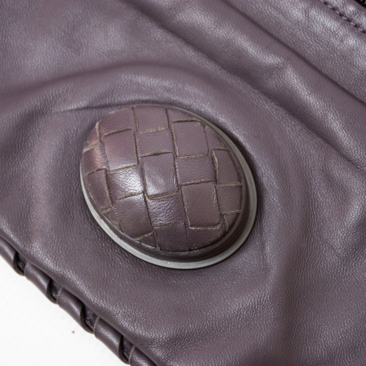 Bottega Veneta Intrecciato Over Turnlock Clutch