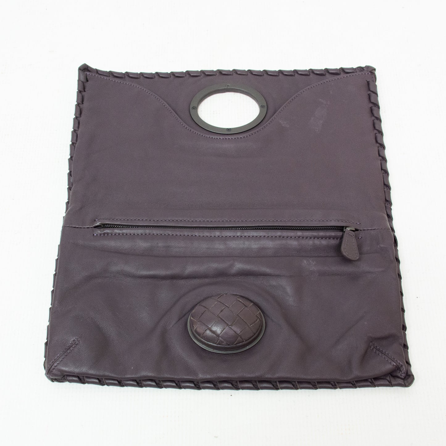 Bottega Veneta Intrecciato Over Turnlock Clutch