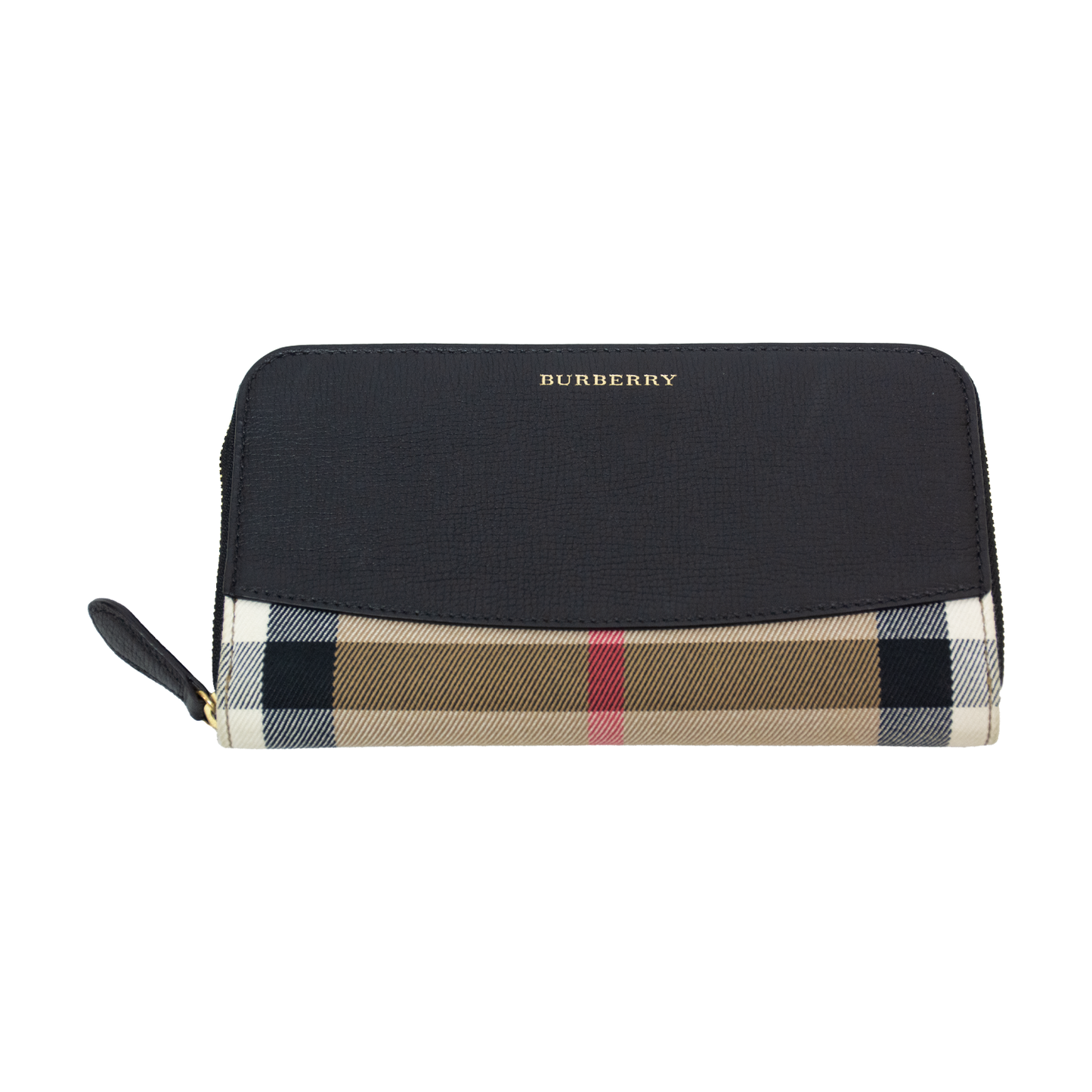 Burberry Elmore Zip Around Wallet - Black & Checkered