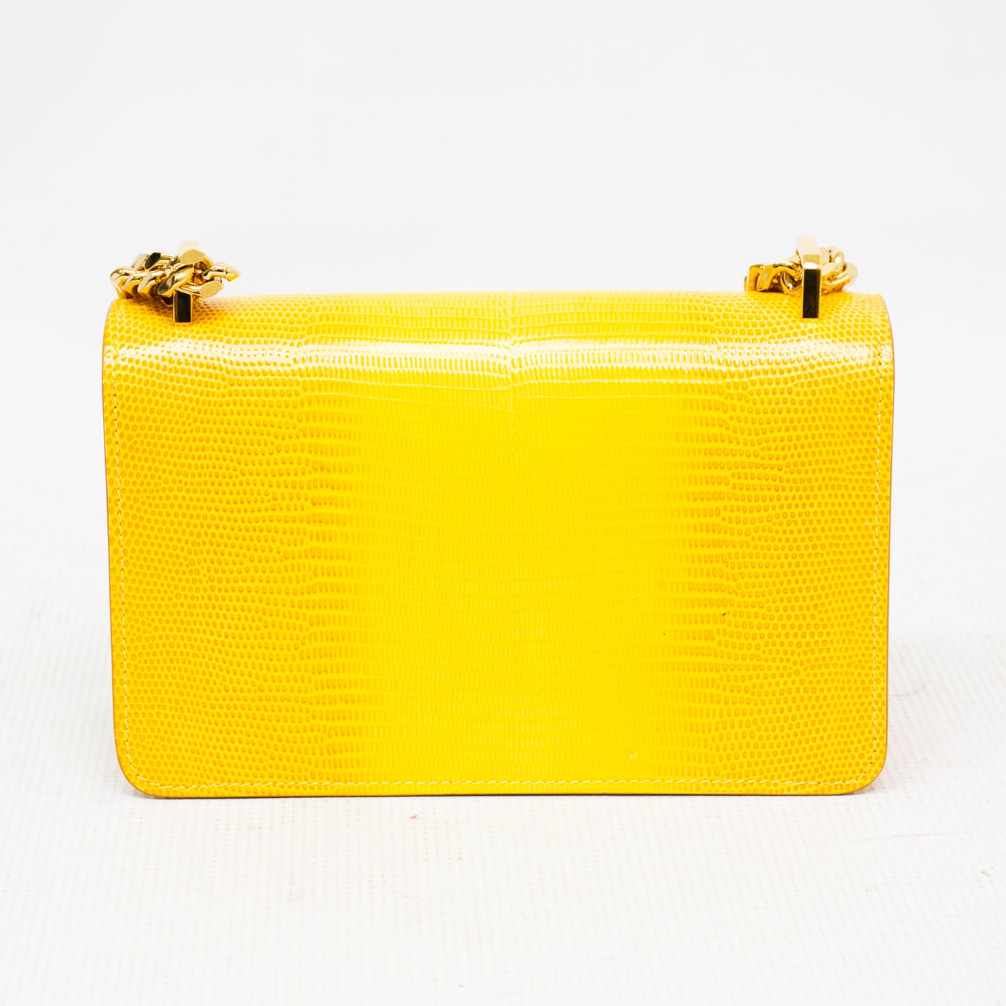 Burberry Mini Elongated TB Embossed Leather Crossbody Bag - Lemon/Marigold