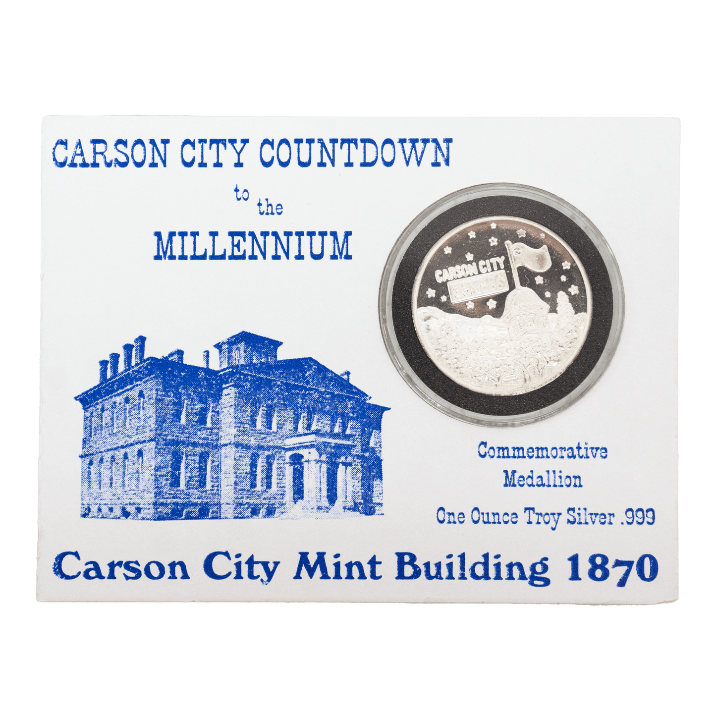 Carson City Commemorative 1oz Silver .999 Medallion Countdown to the Millennium Coin