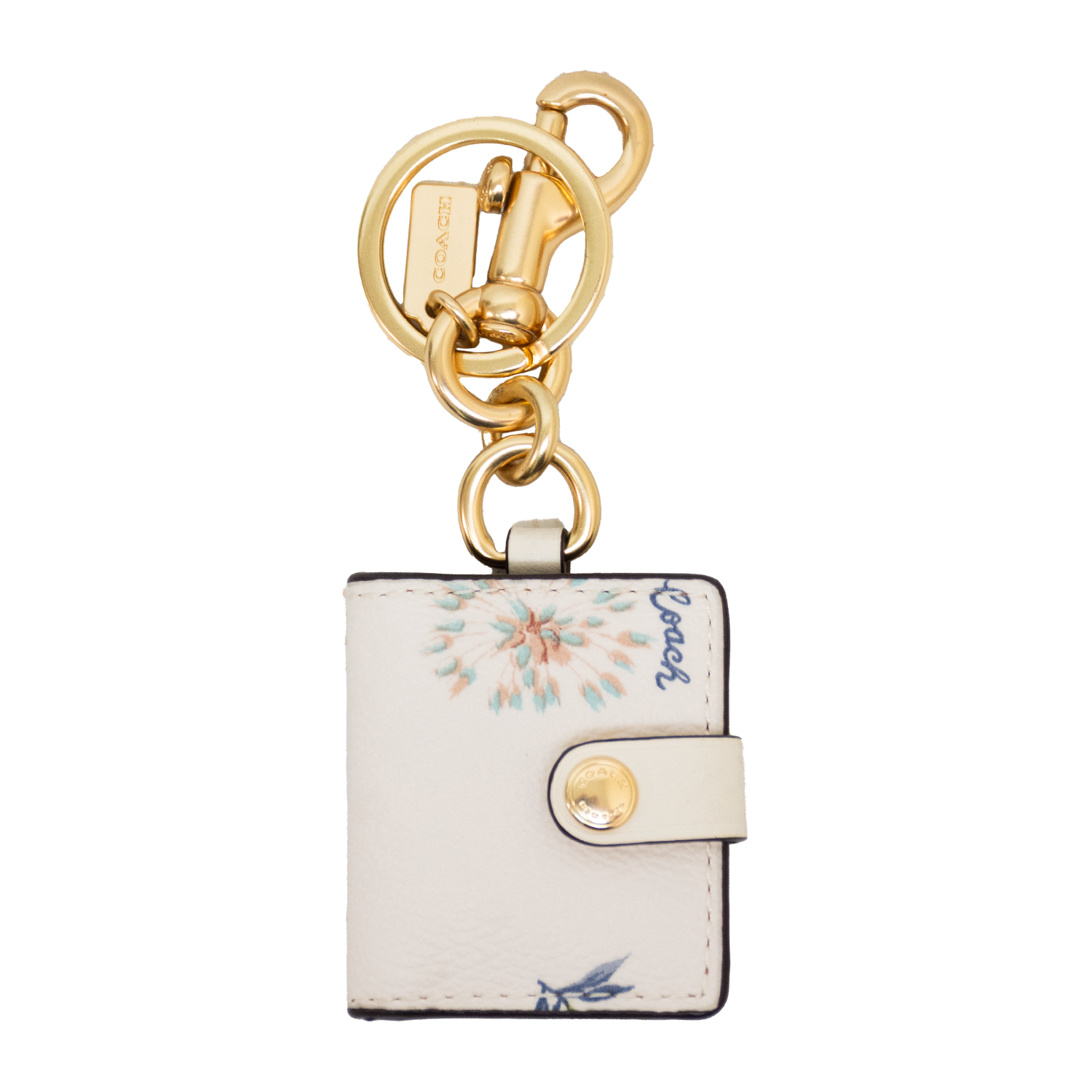 Coach Bag Charm Picture Frame - Dandelion Floral + Key Ring