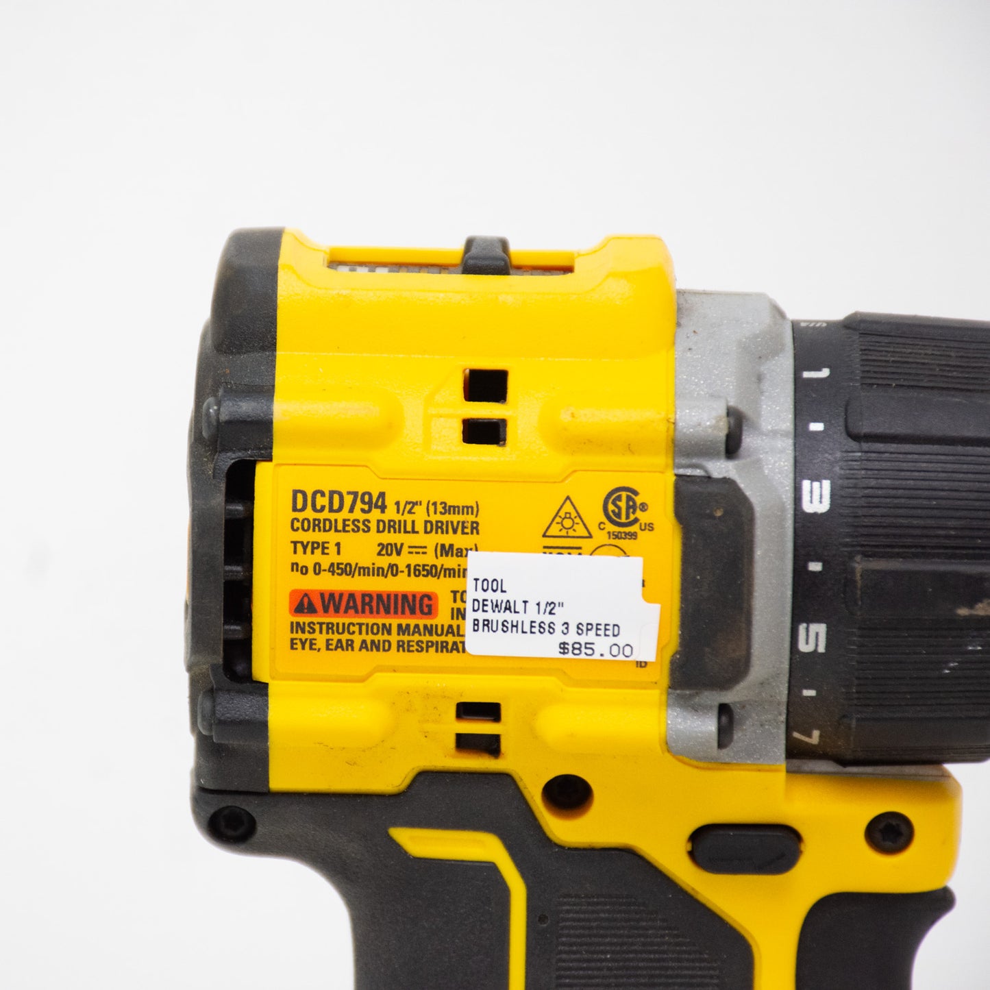 DEWALT DCB203 1/2" Brushless Cordless 20V 3 Speed Compact Drill Driver