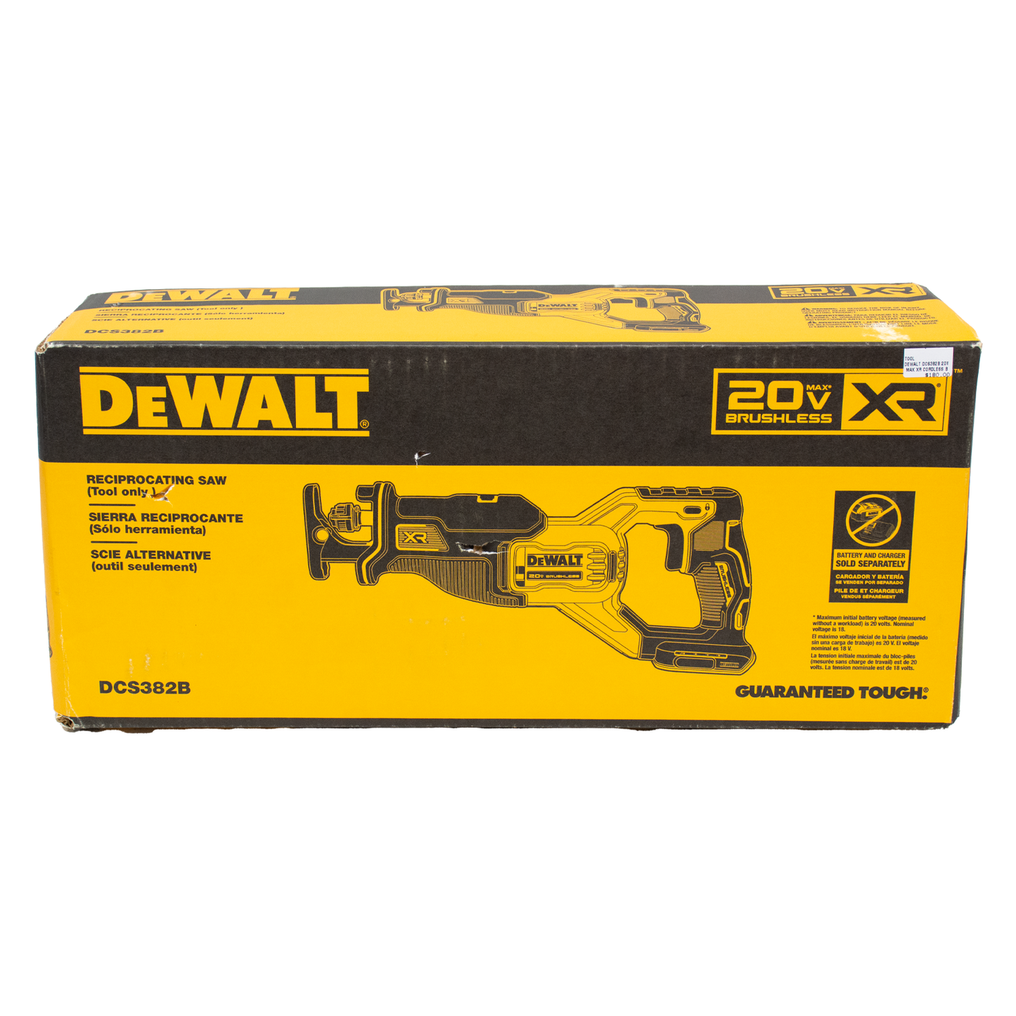 DEWALT DCS382B 20V Max XR Cordless Brushless Reciprocating Saw