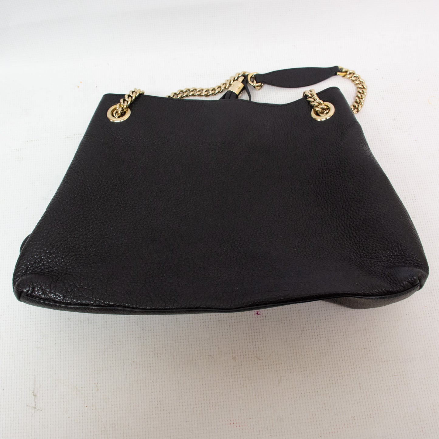 Gucci Soho Black Pebbled Gold Chain Purse