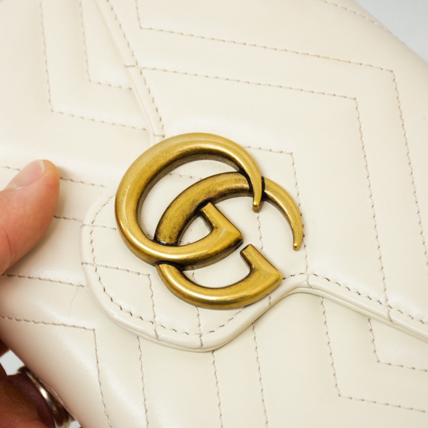 Gucci Marmont Super Mini Shoulder Bag  - Beige - 474575