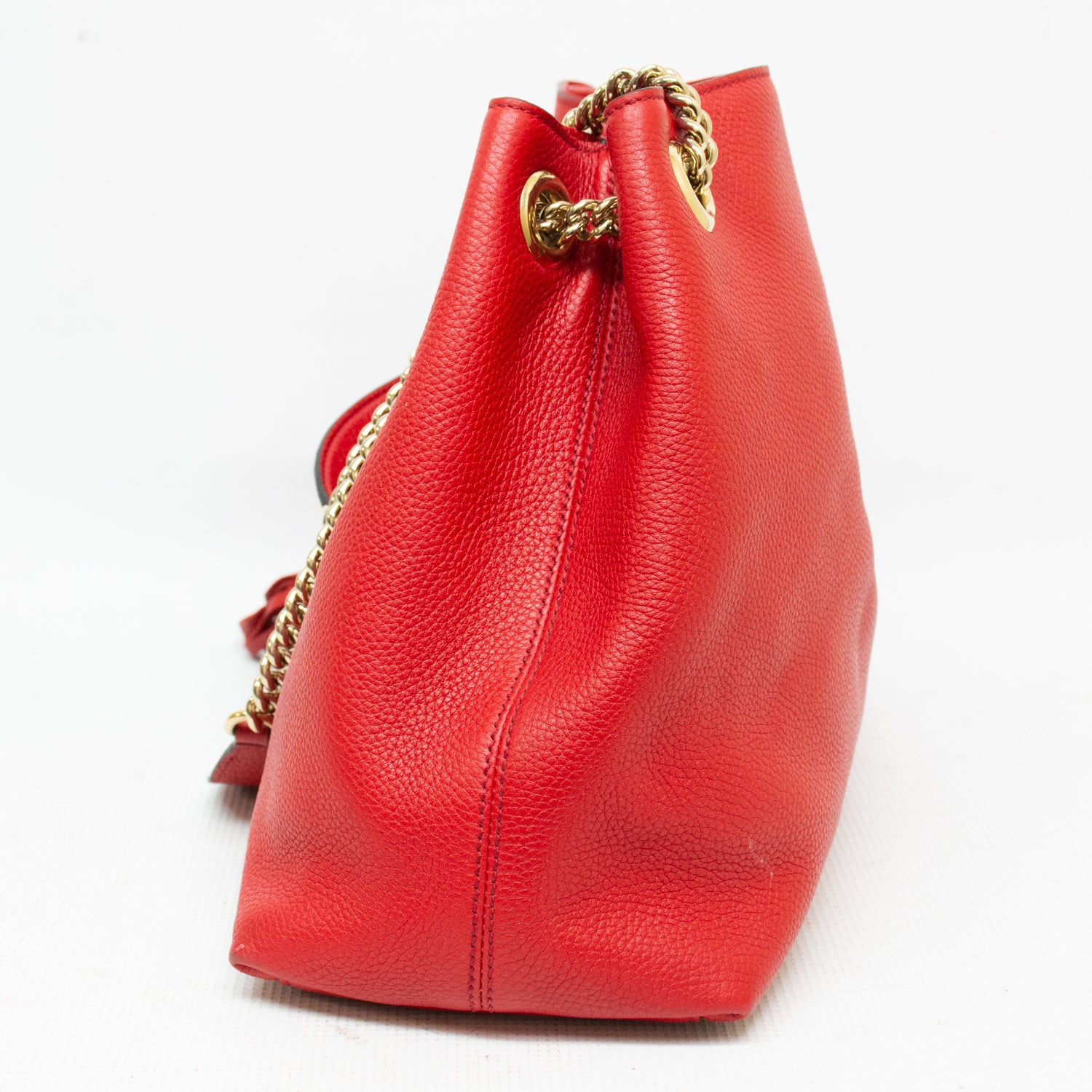 Gucci Pebbled GG Leather Soho Chain Tote - 536196 - Red