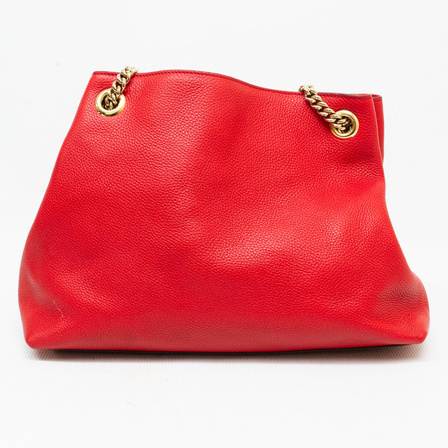 Gucci Pebbled GG Leather Soho Chain Tote - 536196 - Red