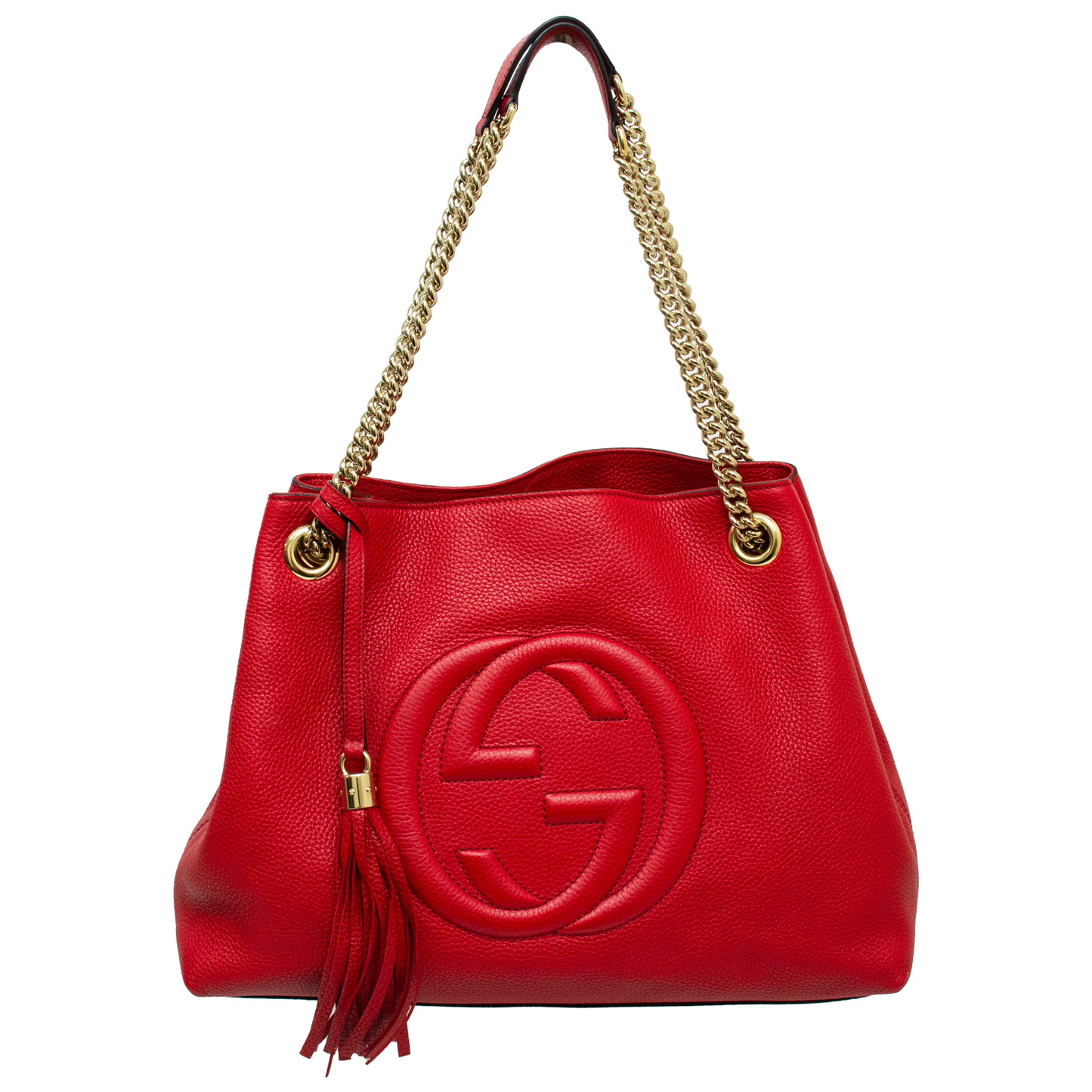 Gucci Pebbled GG Leather Soho Chain Tote - 536196 - Red