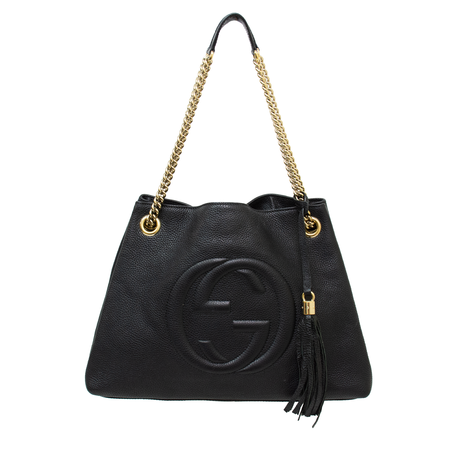 Gucci Pebbled Soho Leather Purse - Black - 53196