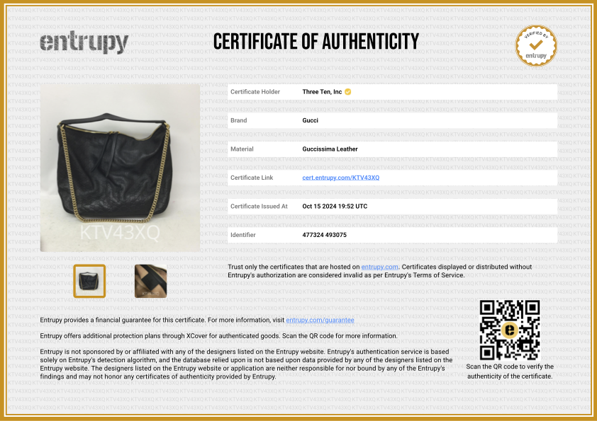 Gucci Signature Black Leather Gold Link Chain Hobo - 477324 493075
