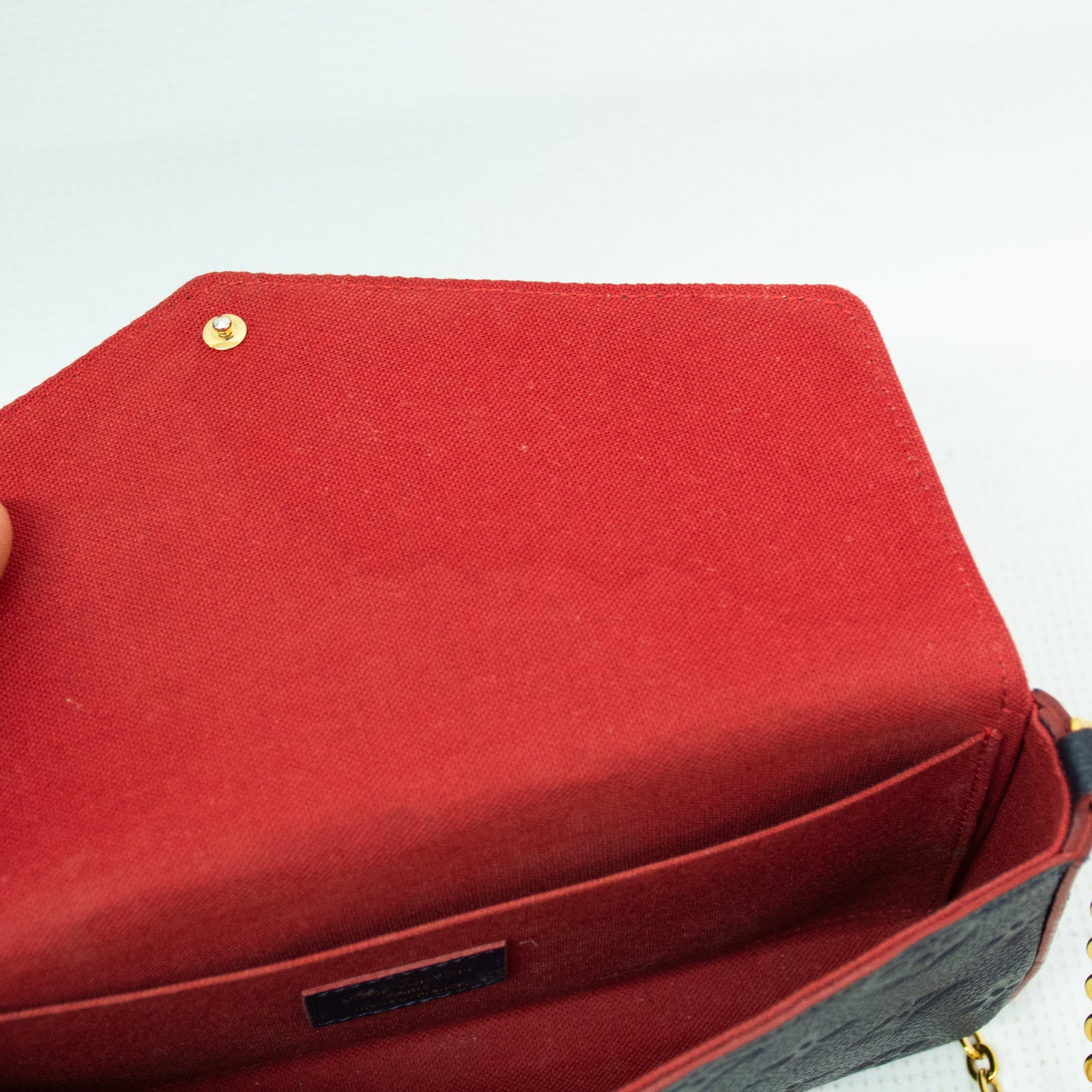Louis Vuitton Red Leather Monogram Empreinte Pochette Felicie