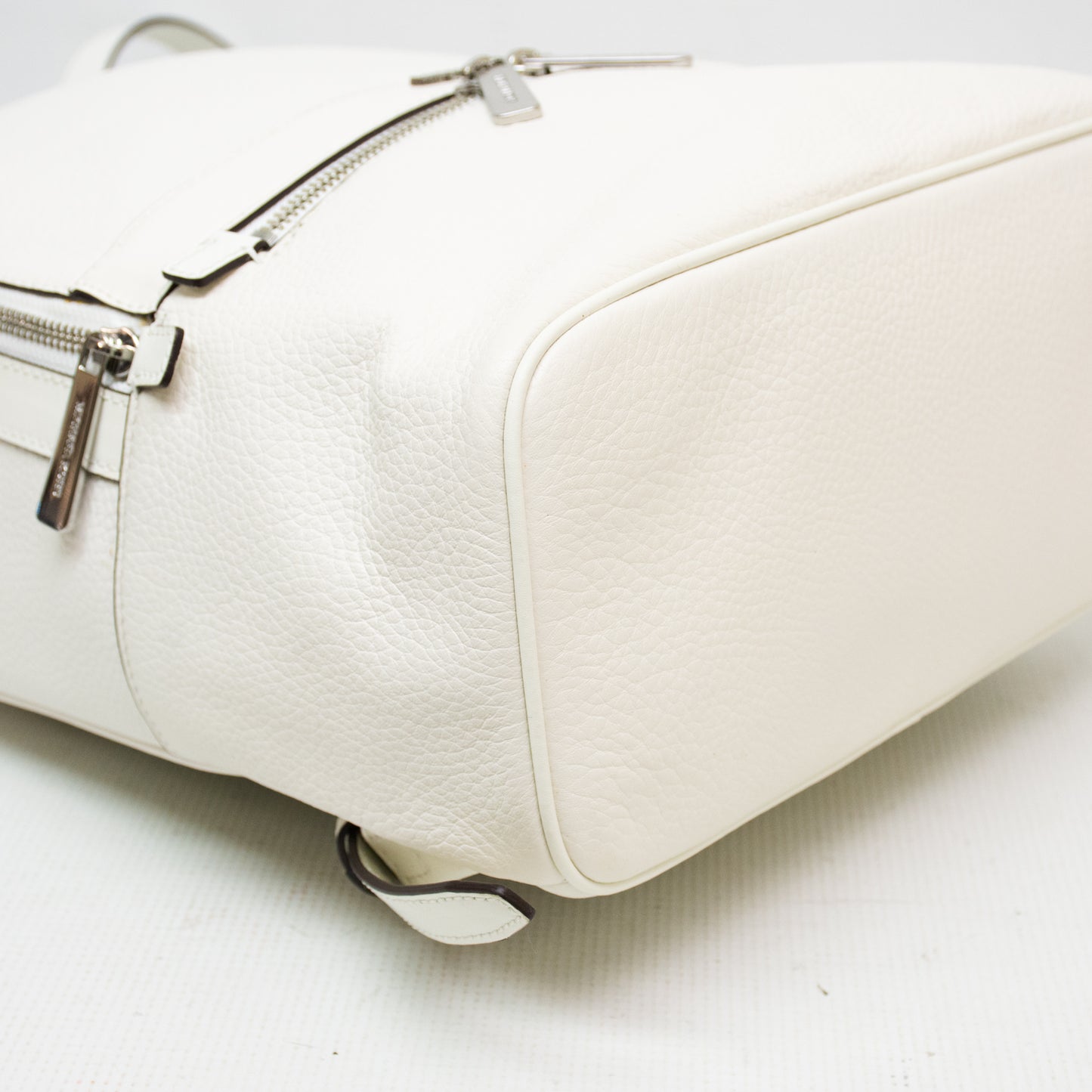 Michael Kors Kenly Jet Set Optic White Large Signature PVC Chain Backpack