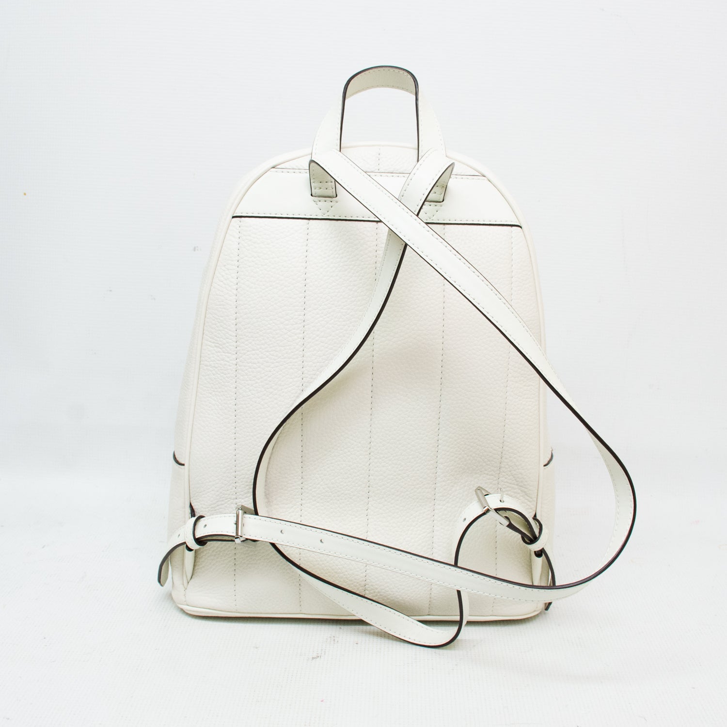 Michael Kors Kenly Jet Set Optic White Large Signature PVC Chain Backpack