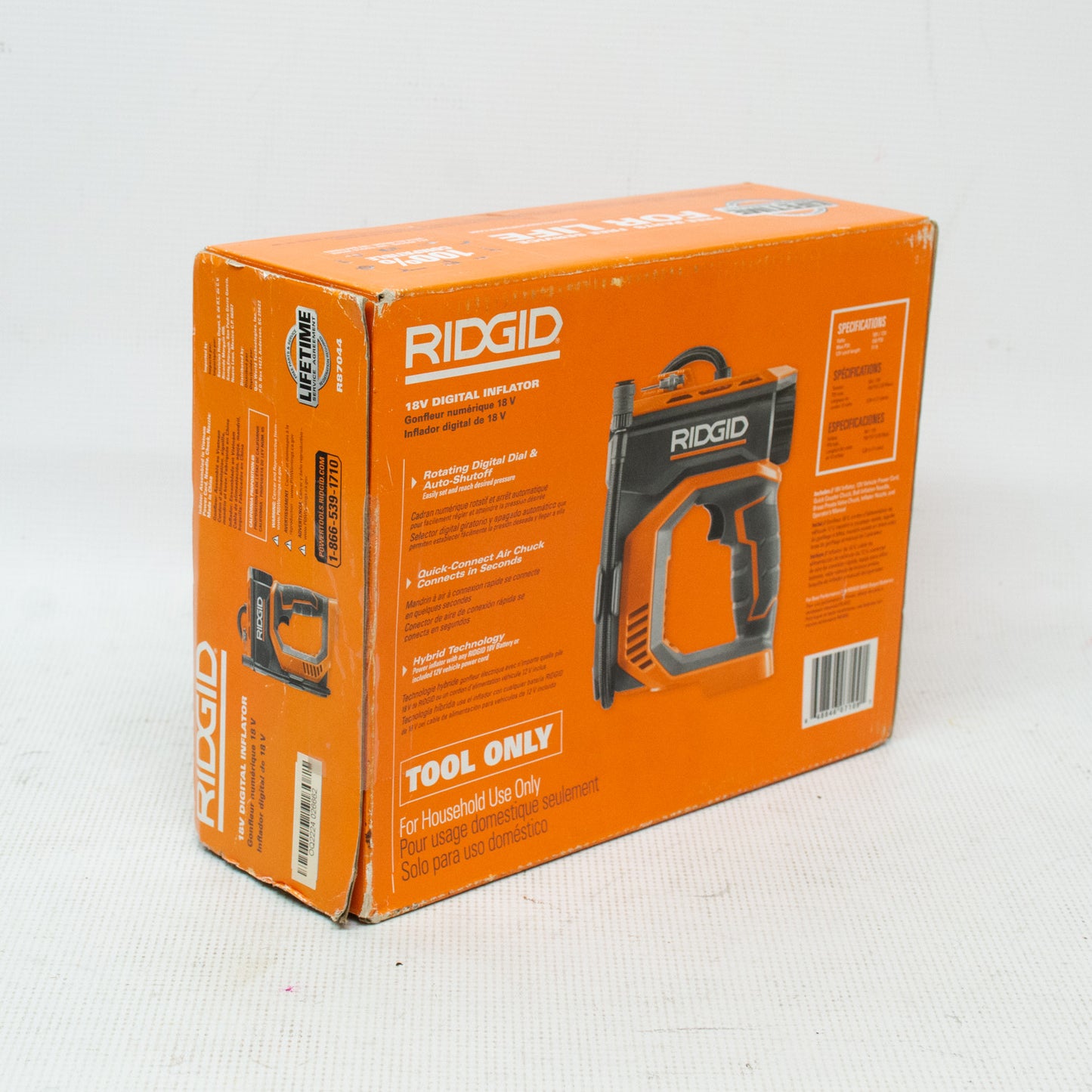 Ridgid R87044 18-Volt Large LED Digital Air Inflator