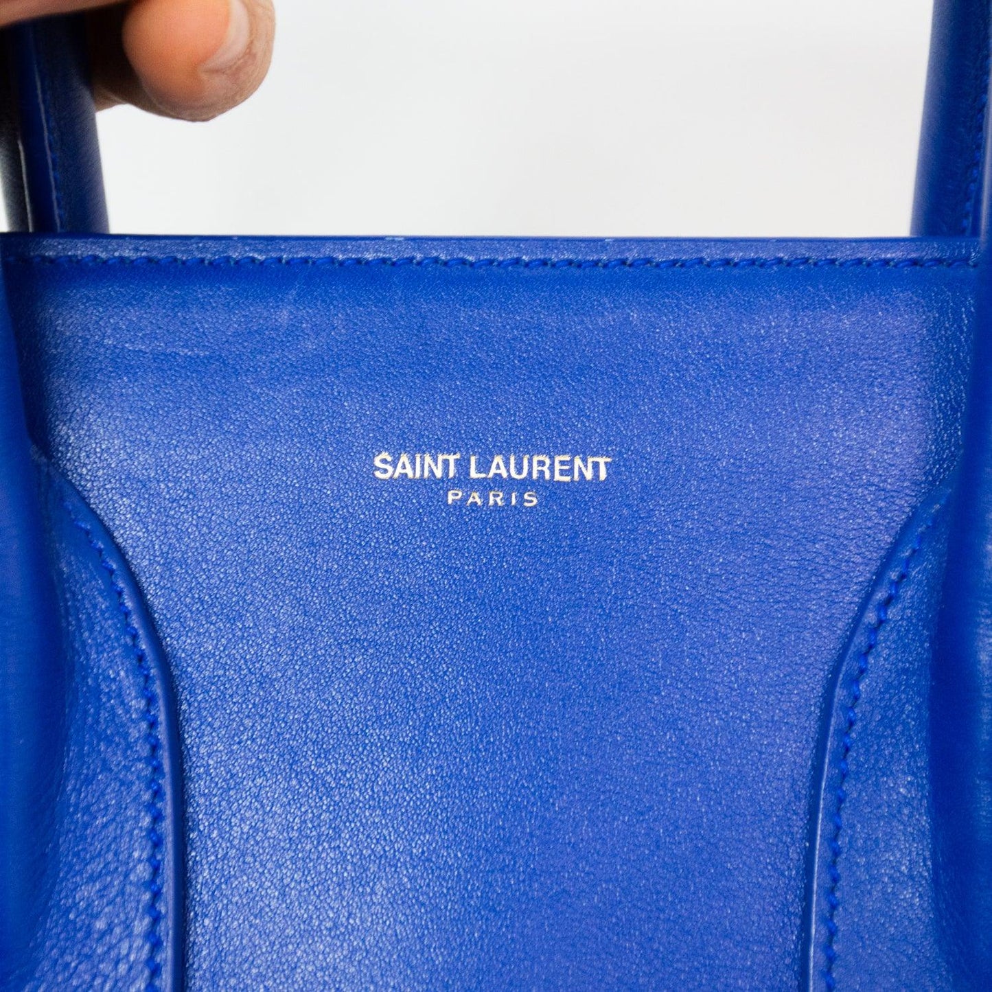 Saint Laurent Sac De Jour - French Small Blue Smooth Leather Tote