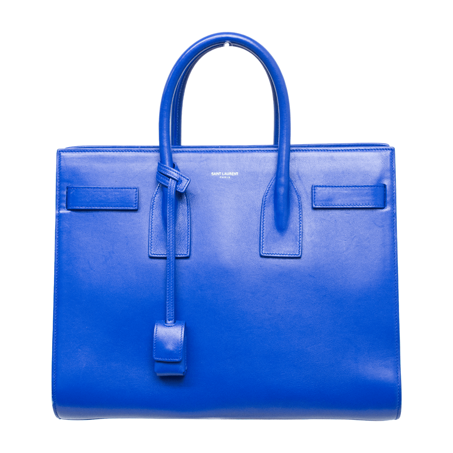 Saint Laurent Sac De Jour - French Small Blue Smooth Leather Tote