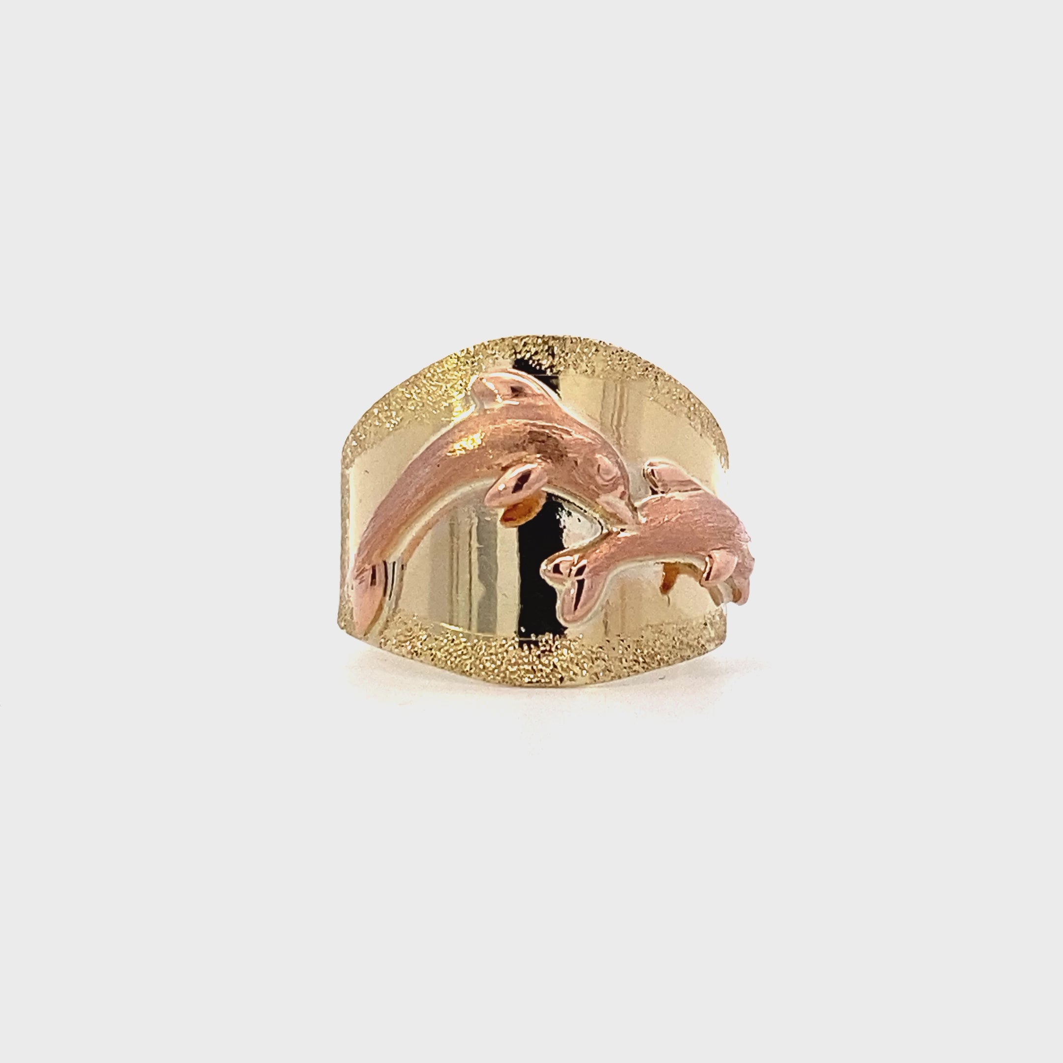 10K Yellow & Rose Gold Dolphin Ring