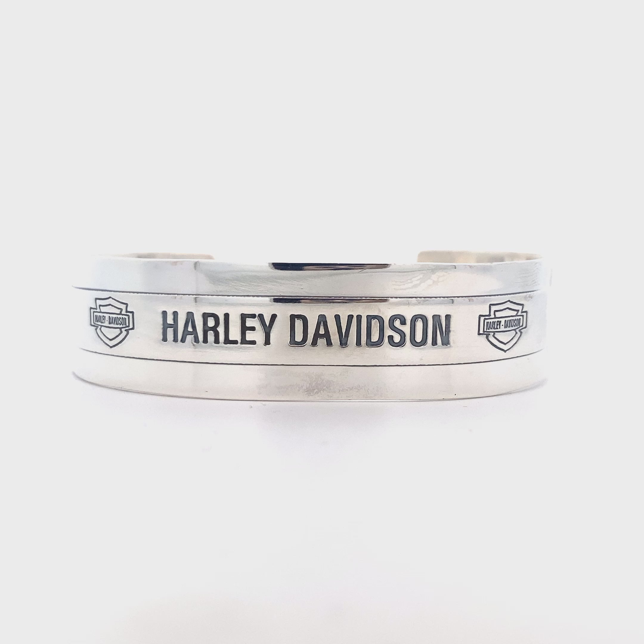 Vintage Sterling Silver Harley Davidson Cuff Bracelet