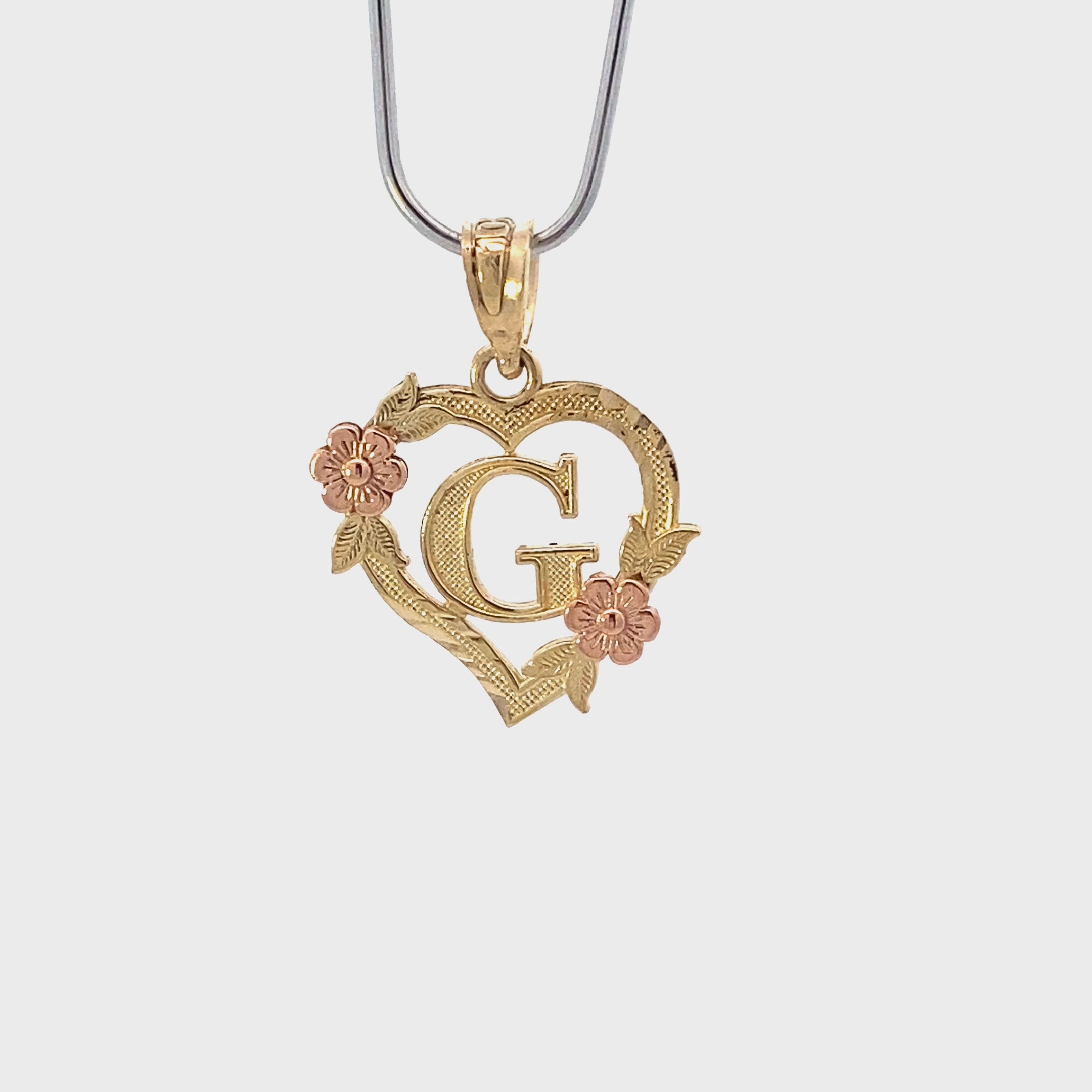 10K Yellow & Rose Gold Letter 