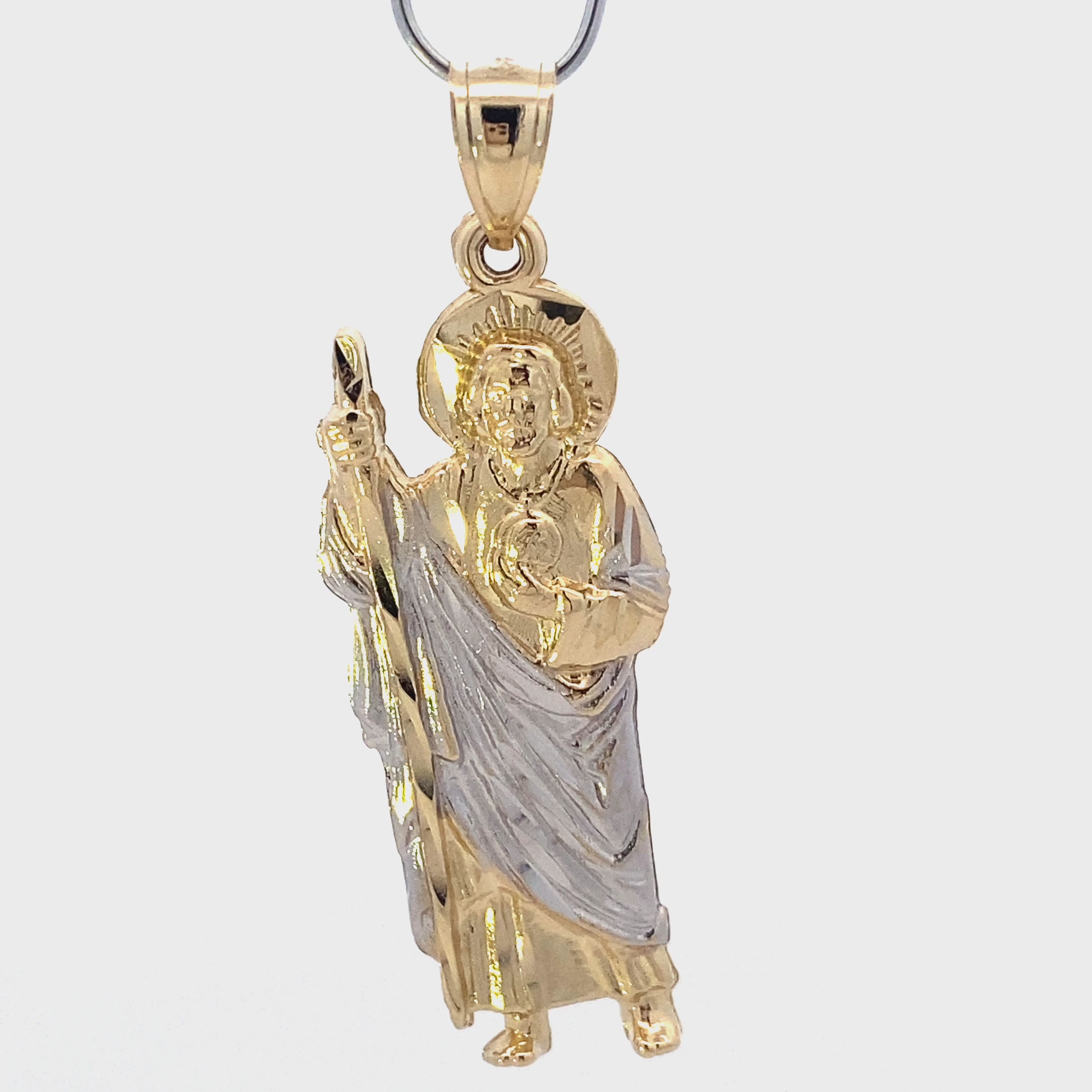 14K Yellow & White Gold Religious Figure Pendant