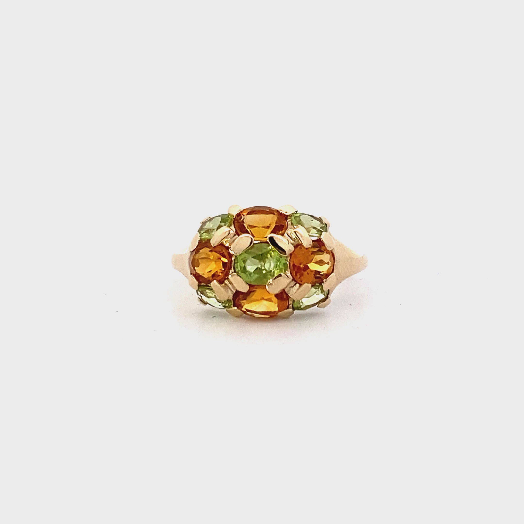 10K Yellow Gold Peridot & Citrine Ring