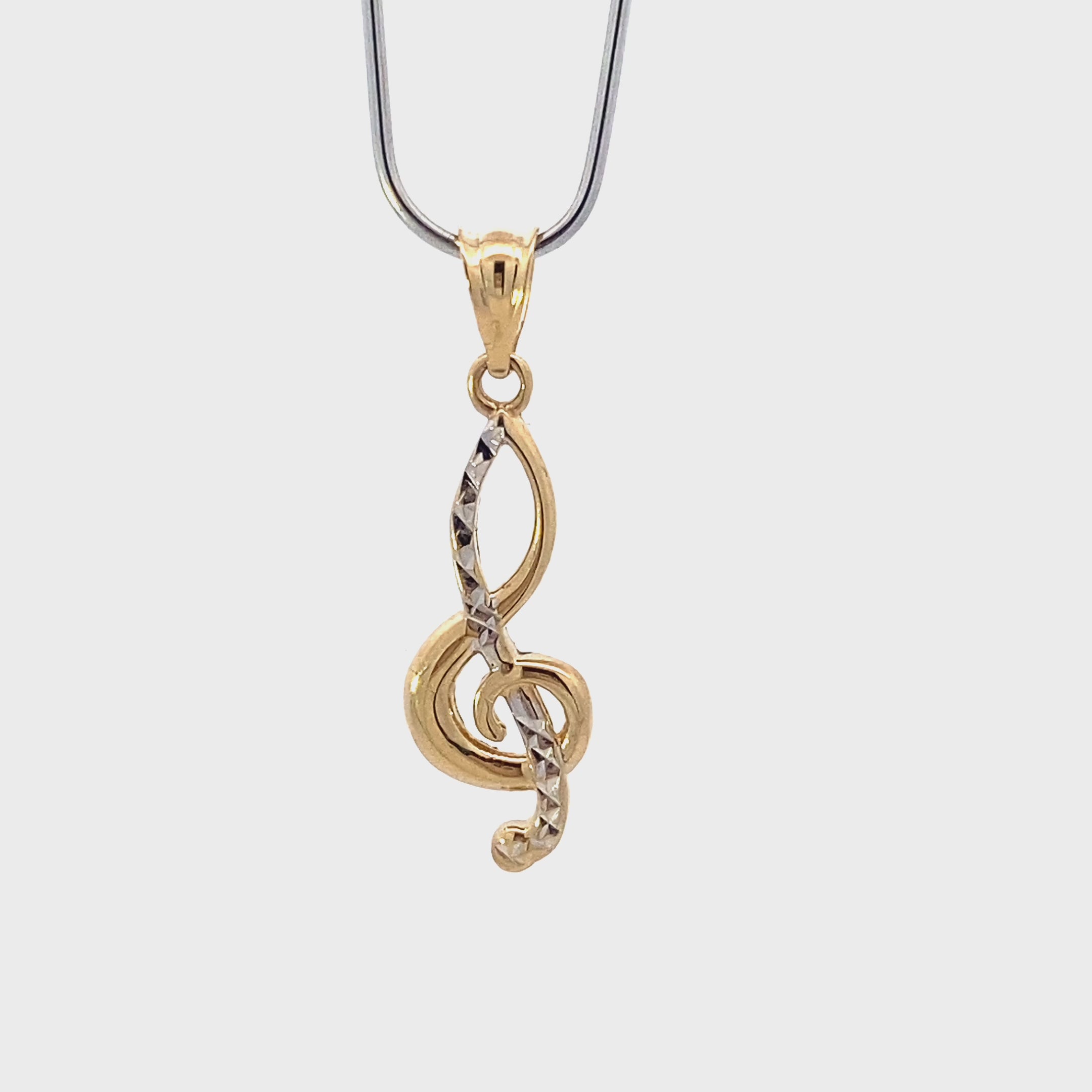 14K Yellow Gold DC Music Note Pendant