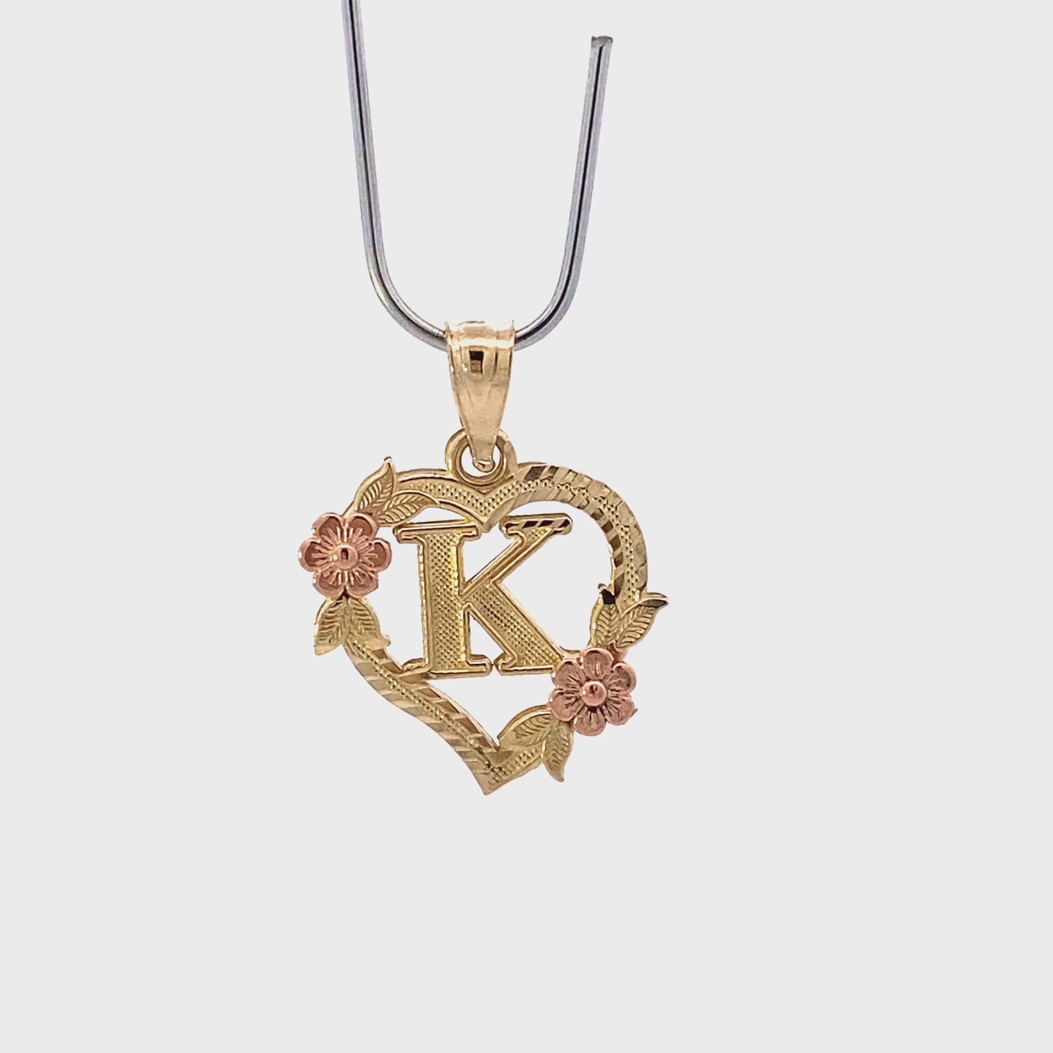 10K Yellow & Rose Gold Letter 