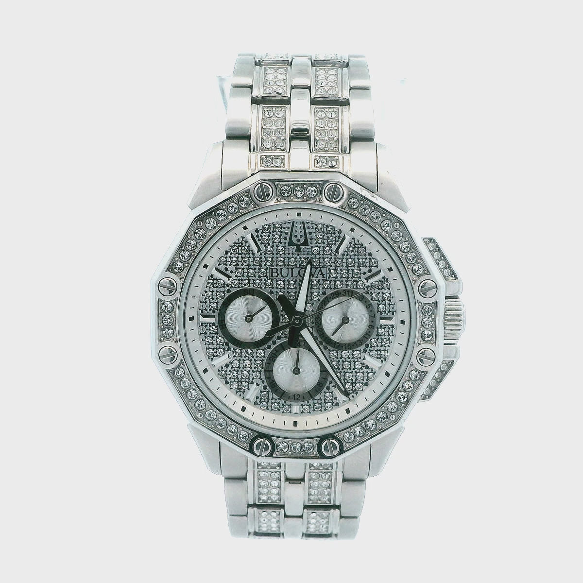 Bulova Crystal Octava Stainless Steel Men's Watch