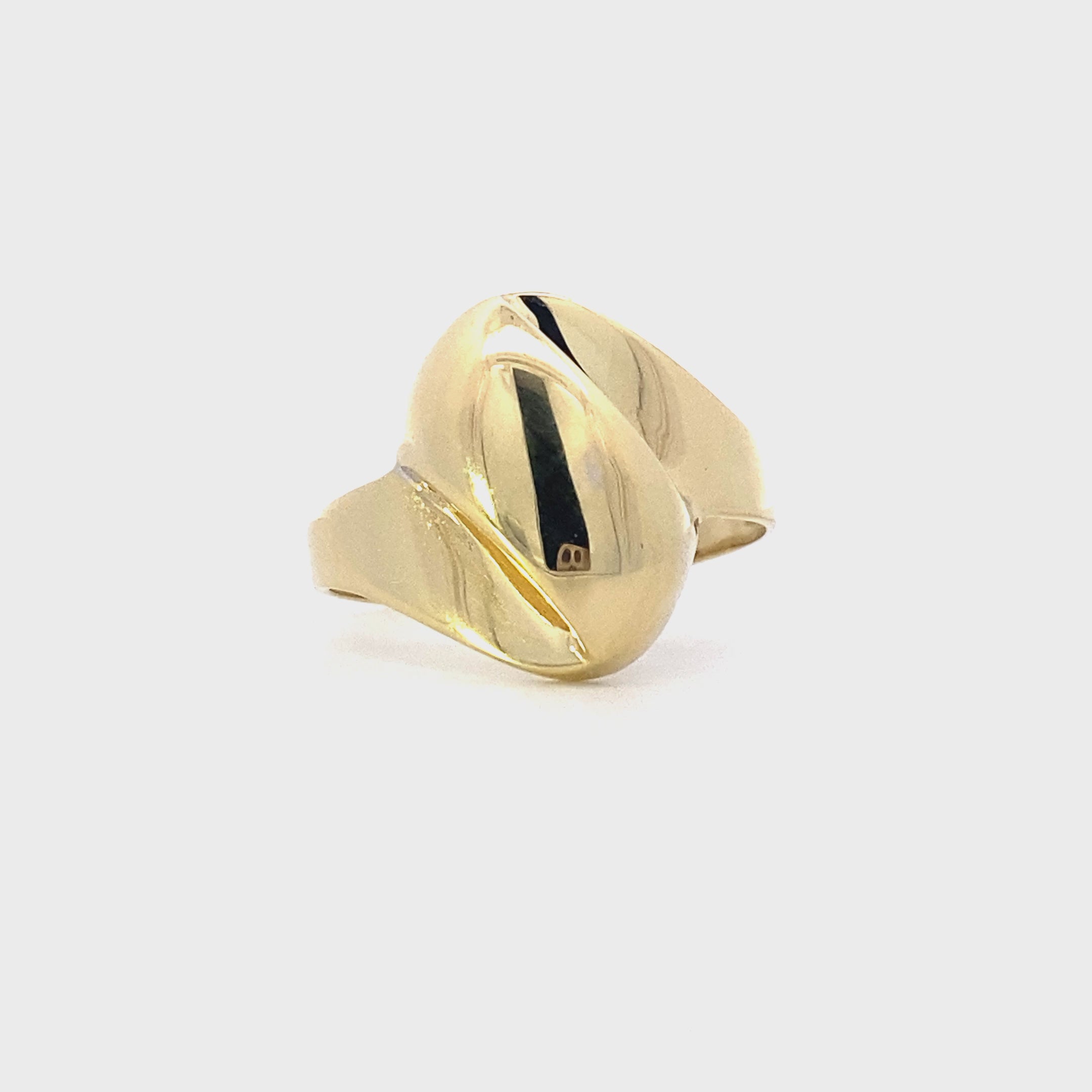 18K Yellow Gold Abstract Swirl Ring